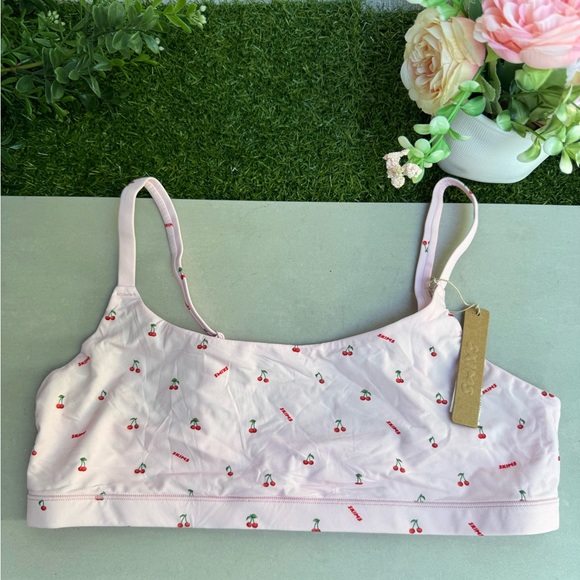 skims Fits Everybody Assorted cherry Scoop Bralette Pink Cherry Print size XL - Picture 7 of 11